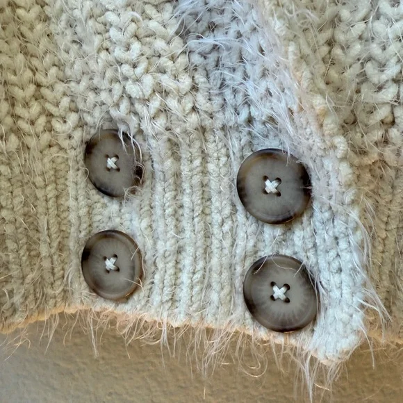 Free People Fuzzy Knit Wrap Cardigan – XS – Cream - Picture 4 of 11